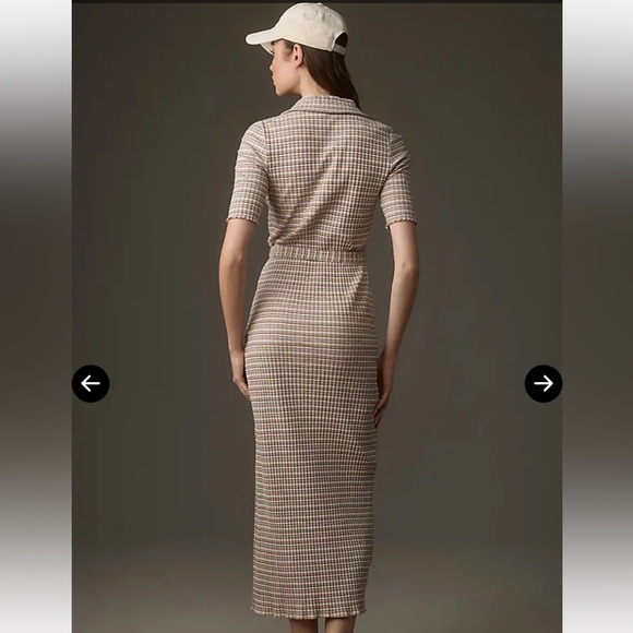 Nation LDT Enise cream blue striped knit button-down belted maxi dress XS B196 - Picture 3 of 8